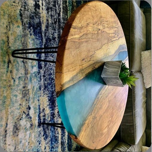 Soul of Epoxy Round Center Table with Beautiful Color finish